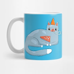 Positive blue cat Mug